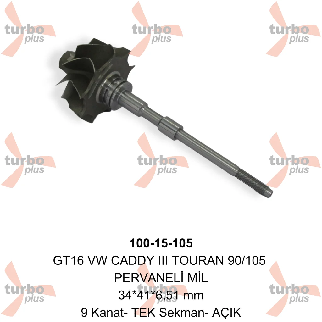 Turbo Plus | GT16 VW CADDY III TOURAN 90/105 PERVANELİ MİL