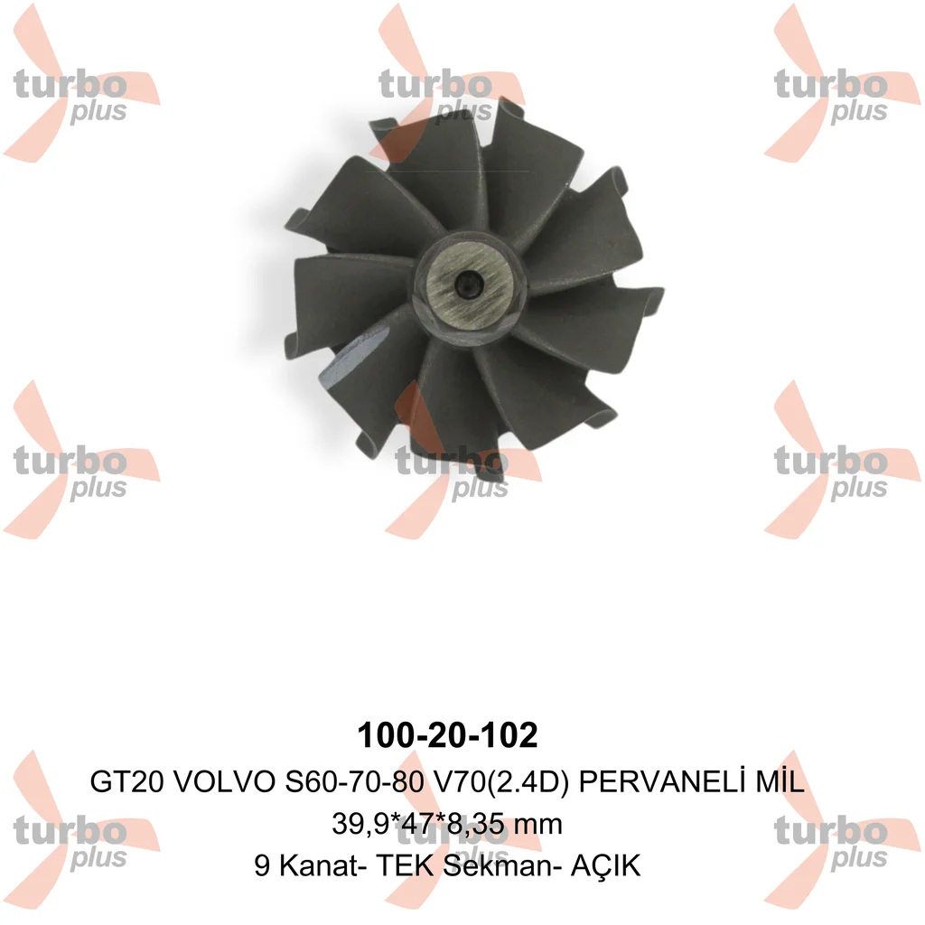 Turbo Plus | GT20 VOLVO S60-70-80 V70(2.4D) PERVANELİ MİL