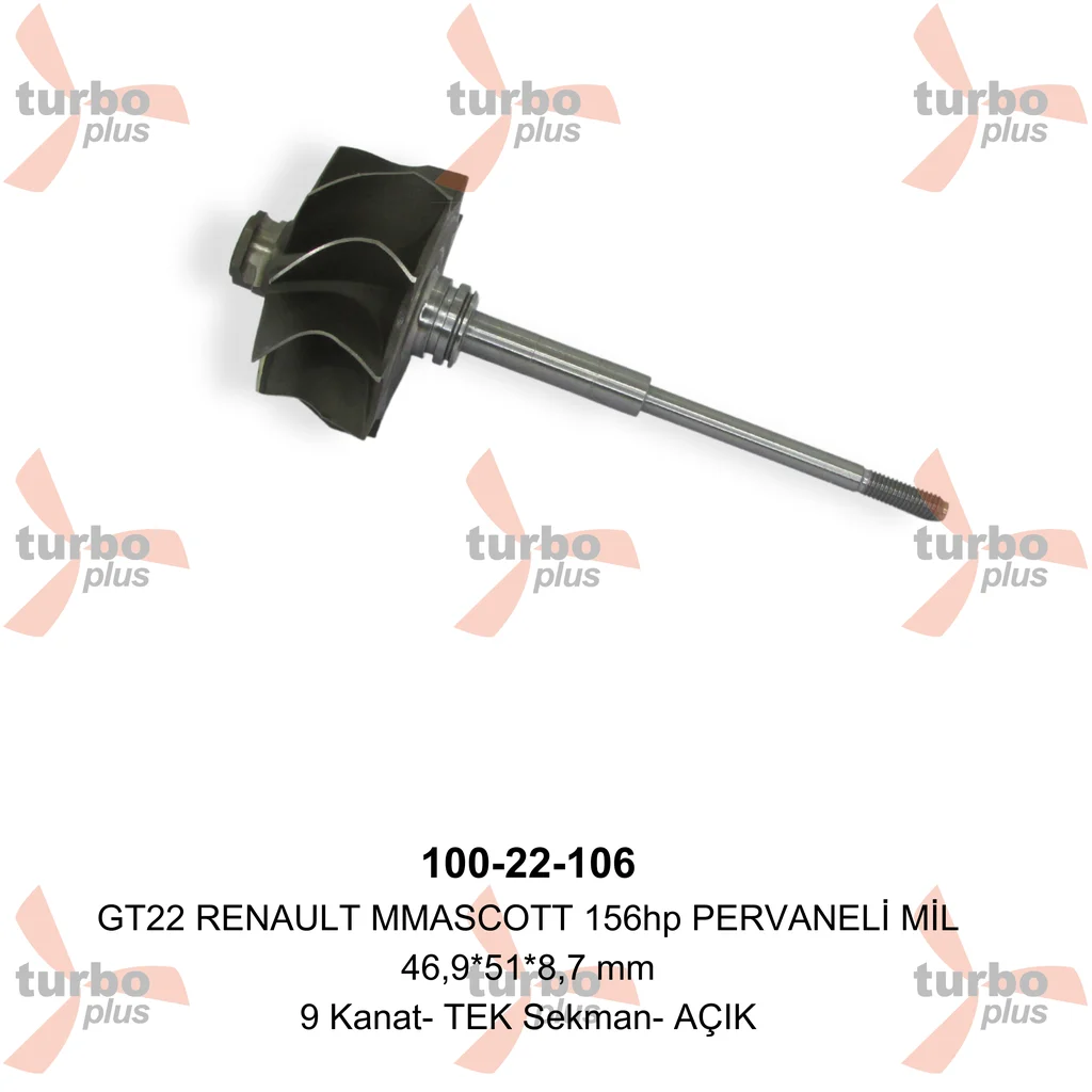 Turbo Plus | GT22 RENAULT MMASCOTT 156hp PERVANELİ MİL