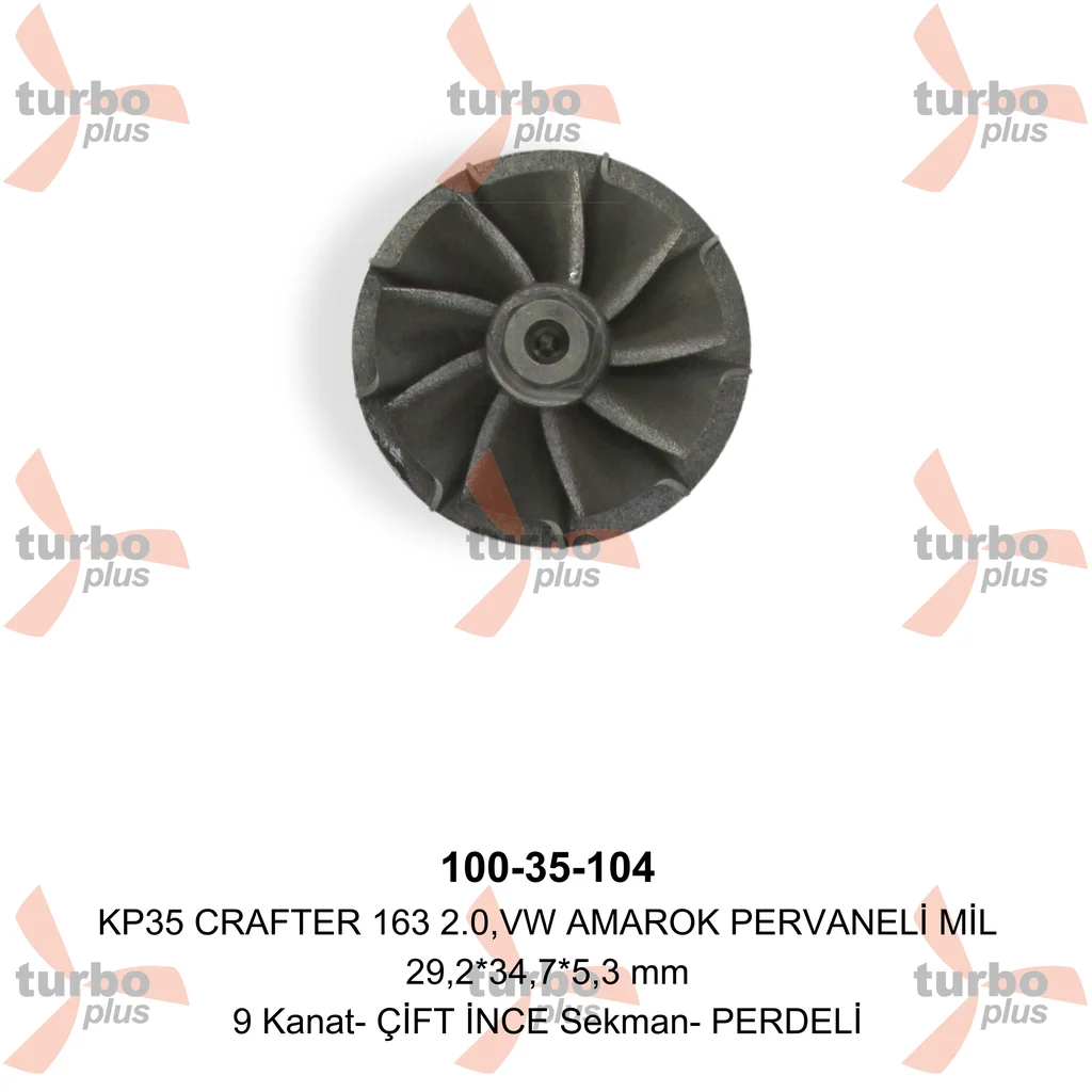 Turbo Plus | KP35 CRAFTER 163 2.0,VW AMAROK PERVANELİ MİL