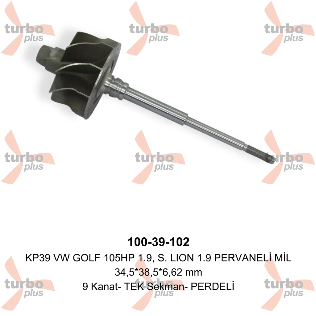 Turbo Plus | KP39 VW GOLF 105HP 1.9, S. LION 1.9 PERVANELİ MİL