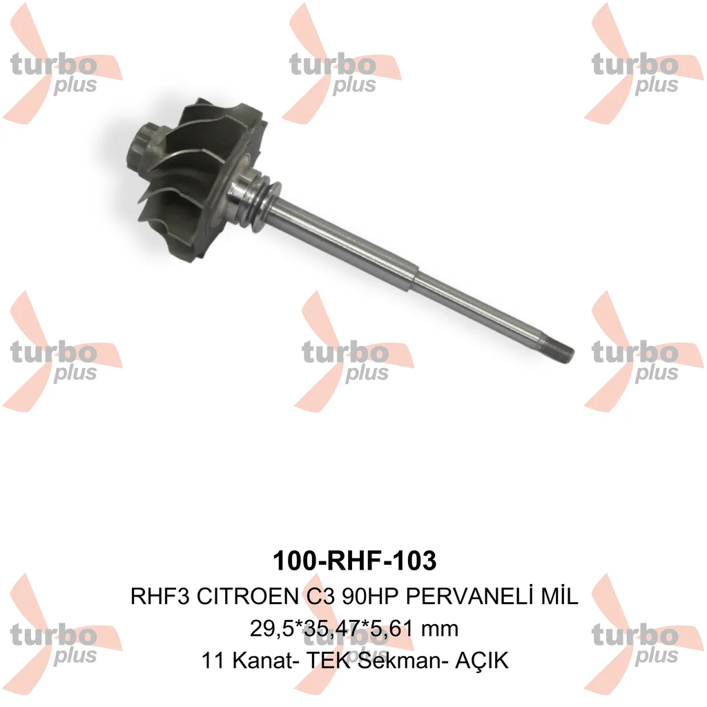 Turbo Plus | RHF3 CITROEN C3 90HP PERVANELİ MİL