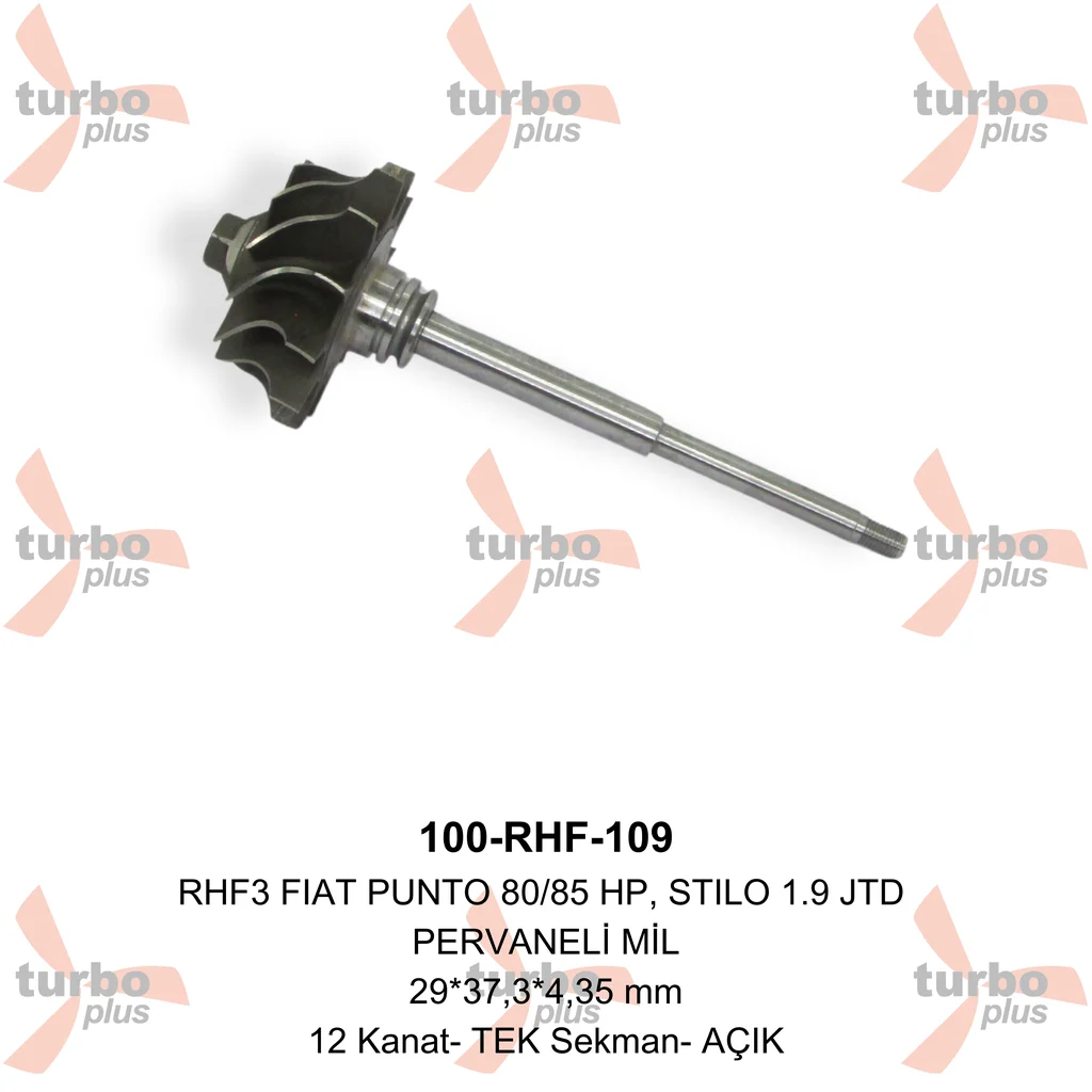 Turbo Plus | RHF3 FIAT PUNTO 80/85 HP, STILO 1.9 JTD PERVANELİ