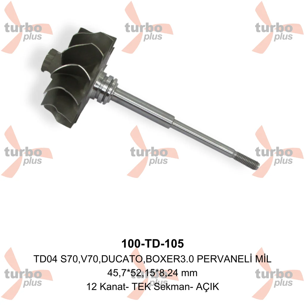 Turbo Plus | TD04 S70,V70,DUCATO,BOXER3.0 PERVANELİ MİL