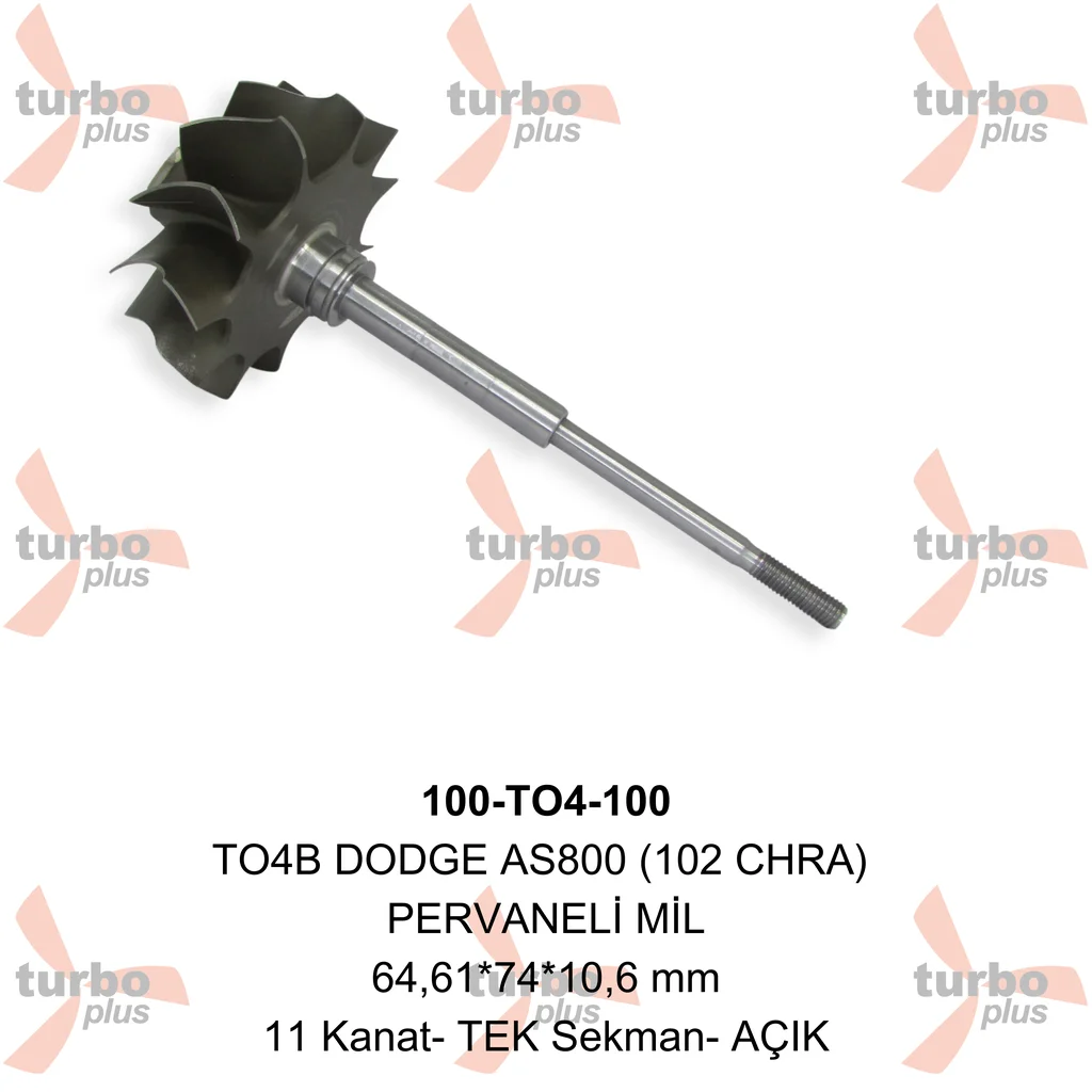 Turbo Plus | TO4B DODGE AS800 (102 CHRA) PERVANELİ MİL