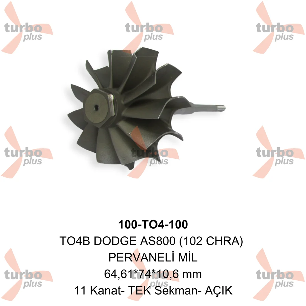 Turbo Plus | TO4B DODGE AS800 (102 CHRA) PERVANELİ MİL